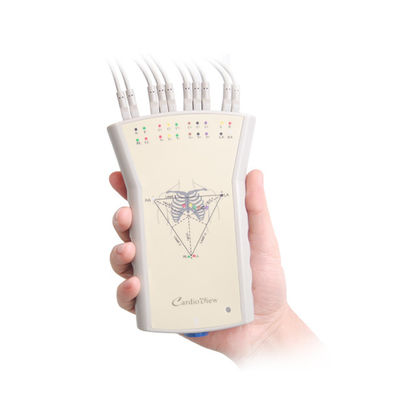 เครื่องบันทึกพลาสติกสีเทาแบบพกพาพร้อม VLP Simultenaous 12 Lead Handheld ECG Machine