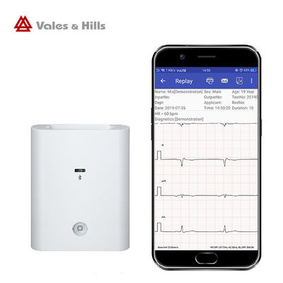 กล่องรับสัญญาณขนาดเล็กสีขาวระบบ Android Bluetooth Resting ECG Machine